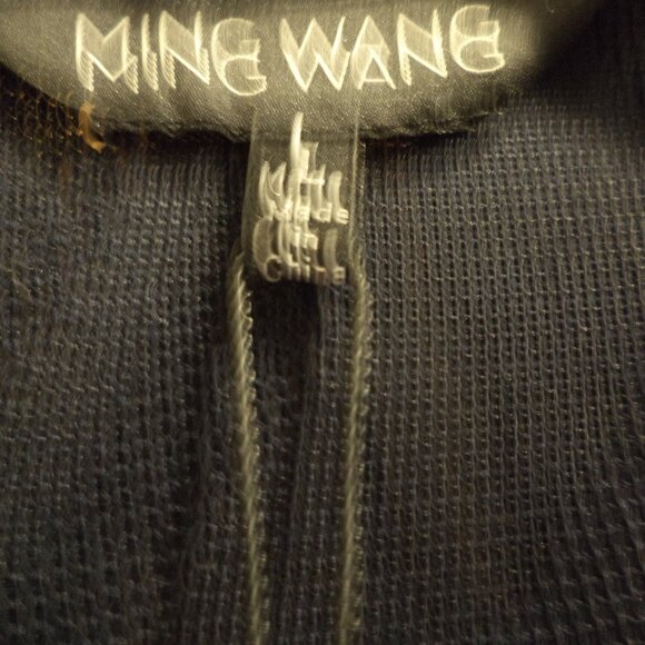 Ming Wang Open Front Jacket  ~ Navy with White Dots + Swirl Accents ~ Large  New - Picture 6 of 12